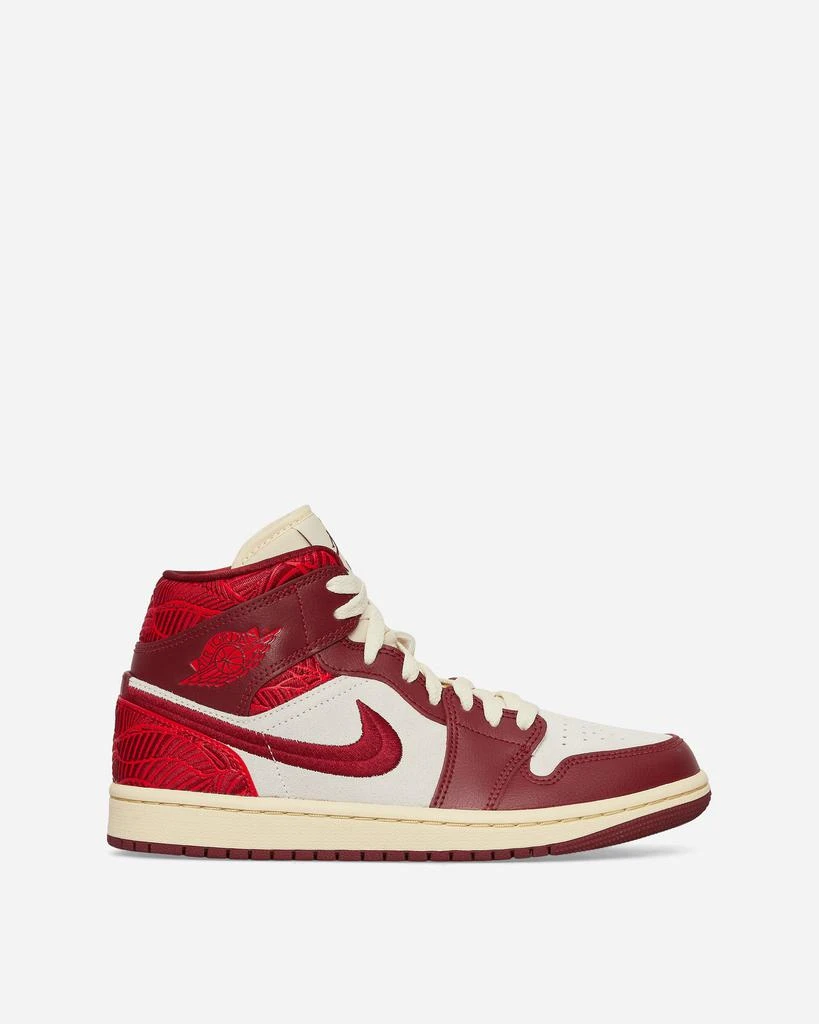 商品Jordan|WMNS Air Jordan 1 Mid SE 'Tiki Leaf' Sneakers Team Red,价格¥593,第1张图片
