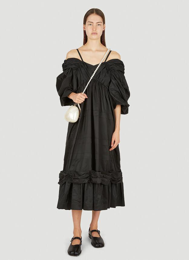 商品Simone Rocha|Off Shoulder Signature Sleeve Dress in Black,价格¥4474,第4张图片详细描述