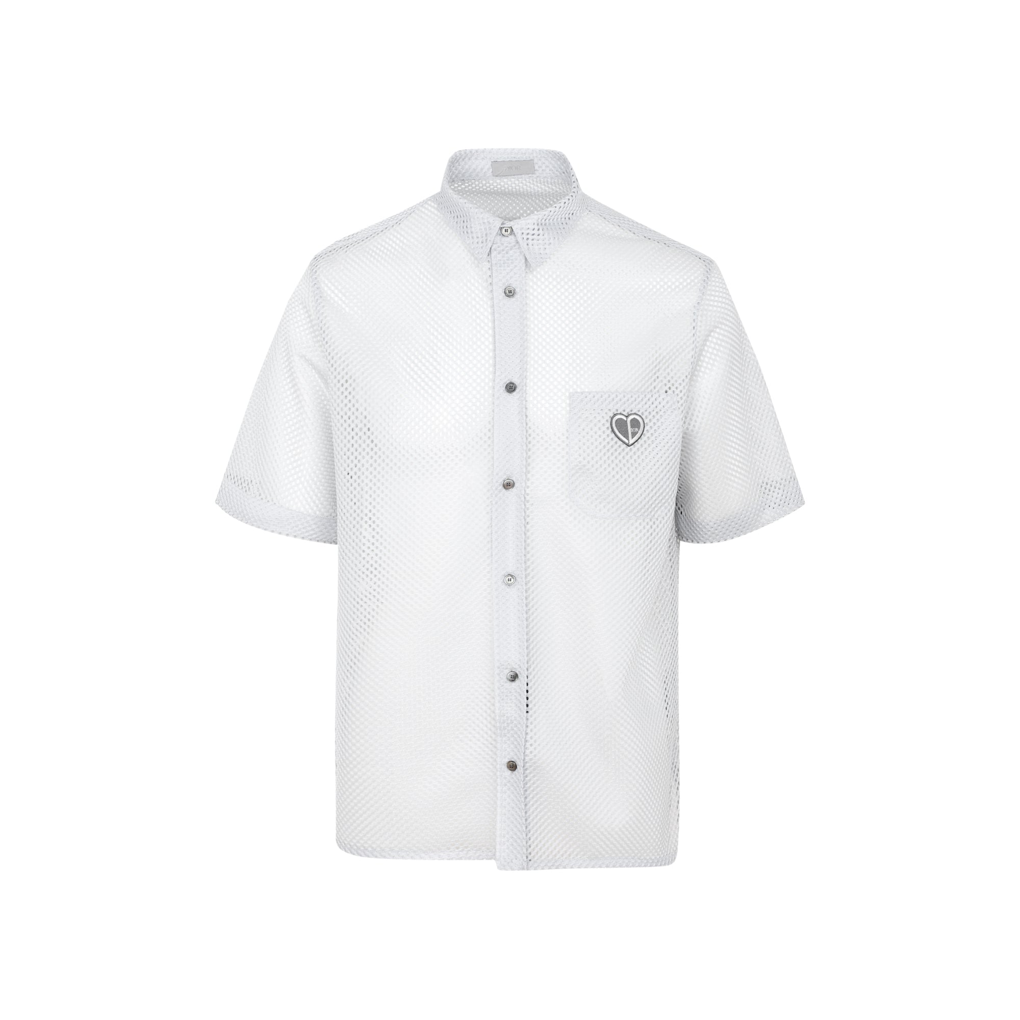DIOR 男士浅灰色网格短袖衬衫 213C517A-5491-800商品第1张图片规格展示