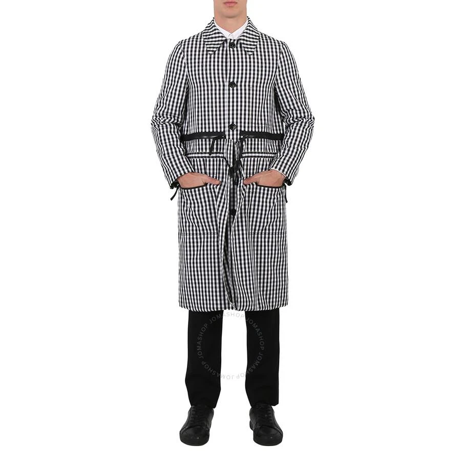 商品Burberry|Burberry Men's Black Pattern Gingham Technical Wool Loop-back Car Coat, Brand Size 44 (US Size 34),价格¥4038,第1张图片