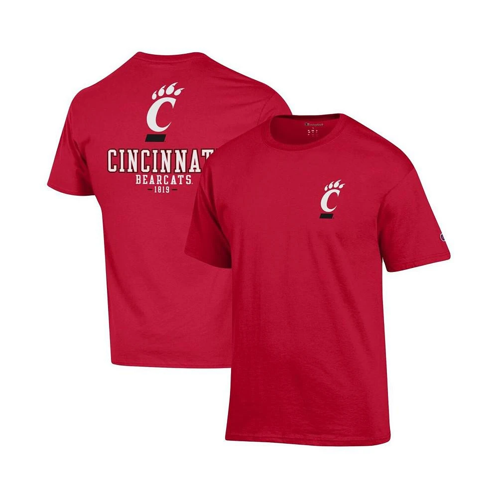 商品CHAMPION|Men's Red Cincinnati Bearcats Stack 2-Hit T-shirt,价格¥207,第1张图片