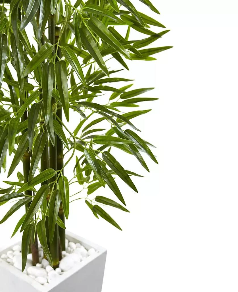 商品NEARLY NATURAL|5' Bamboo UV-Resistant Indoor/Outdoor Artificial Tree with White Planter,价格¥1365,第5张图片详细描述