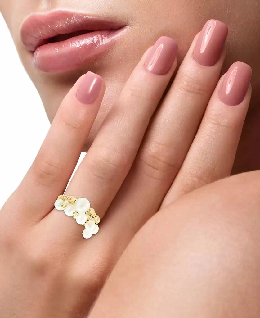 商品Effy|EFFY® Cultured Freshwater Pearl (4-1/2 - 7mm) Beaded Coil Ring in 14k Gold,价格¥1589,第2张图片详细描述