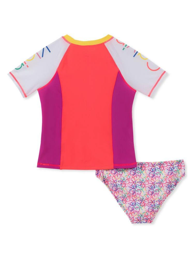 商品Calvin Klein|Girl's 2-Piece Printed Swim Set,价格¥105,第3张图片详细描述