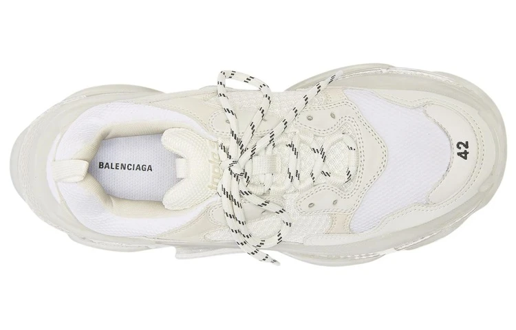 商品[国内直发] Balenciaga|巴黎世家 Triple S clear sole 复古运动 防滑耐磨包裹性 低帮 老爹鞋 男款 白,价格¥8003,第5张图片详细描述