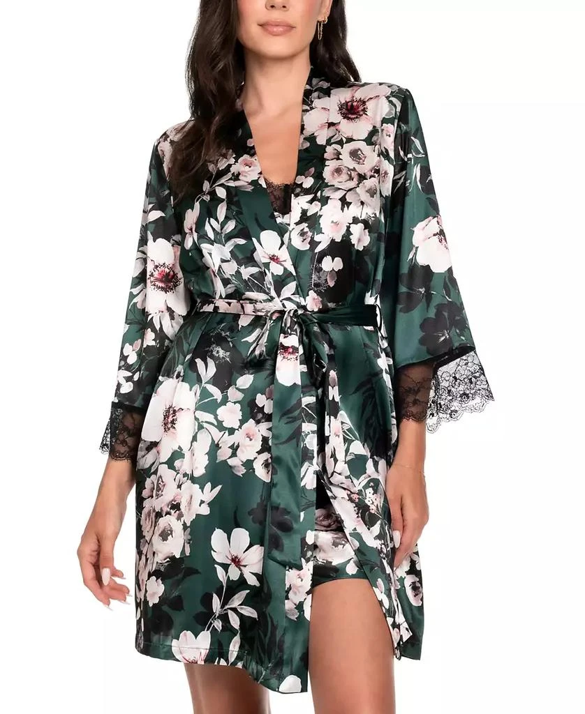 商品Linea Donatella|Women's 2-Pc. Floral Satin Chemise & Robe Set,价格¥234,第1张图片