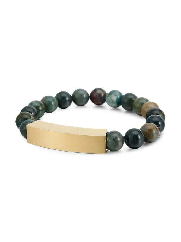 商品Eye Candy LA|Liam Goldtone Titanium & Agate Beaded Bracelet,价格¥232,第1张图片