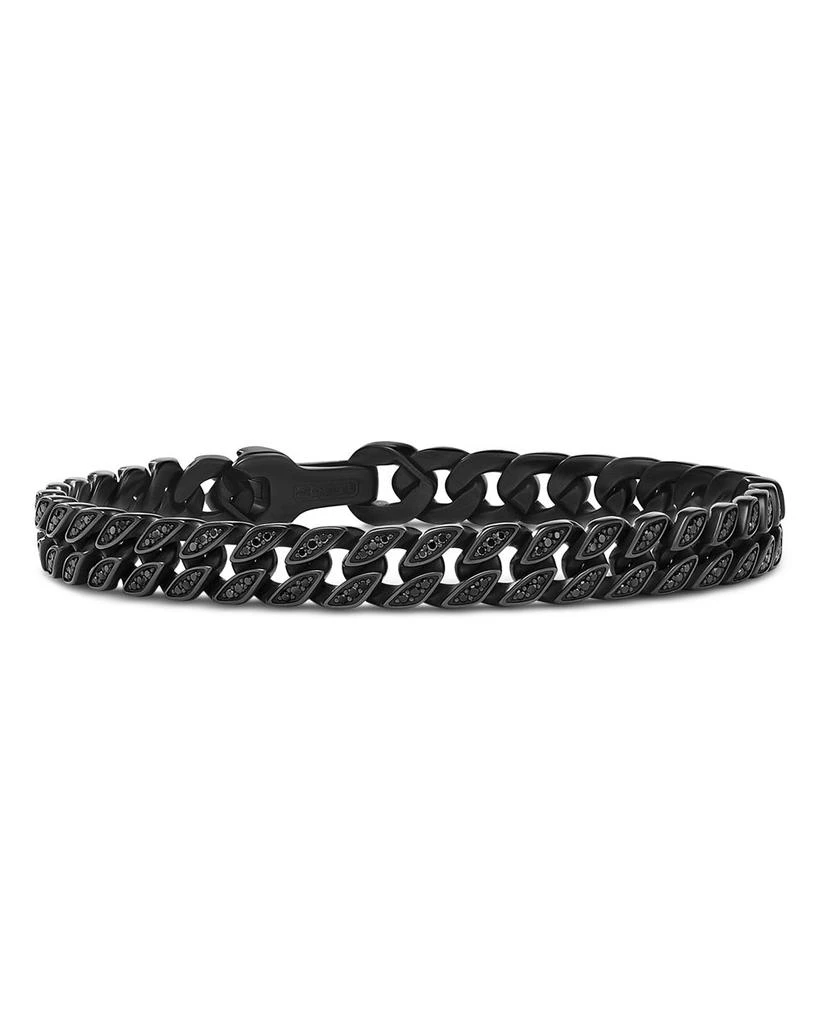 商品David Yurman|Men's Curb Chain Bracelet in Black Titanium with Black Diamonds, 8mm,价格¥36621,第1张图片