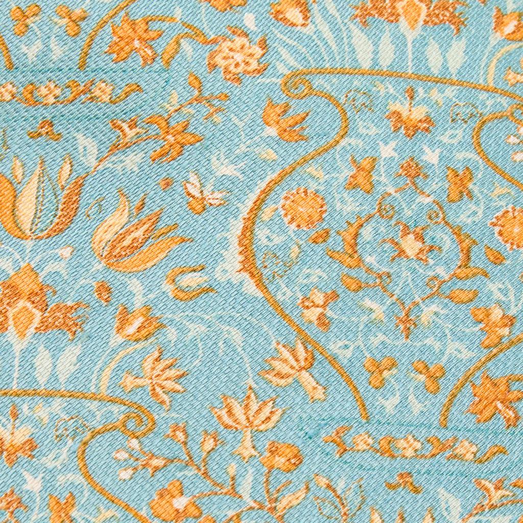 Salvatore Ferragamo Blue Floral Print Silk & Linen Tie商品第2张图片规格展示