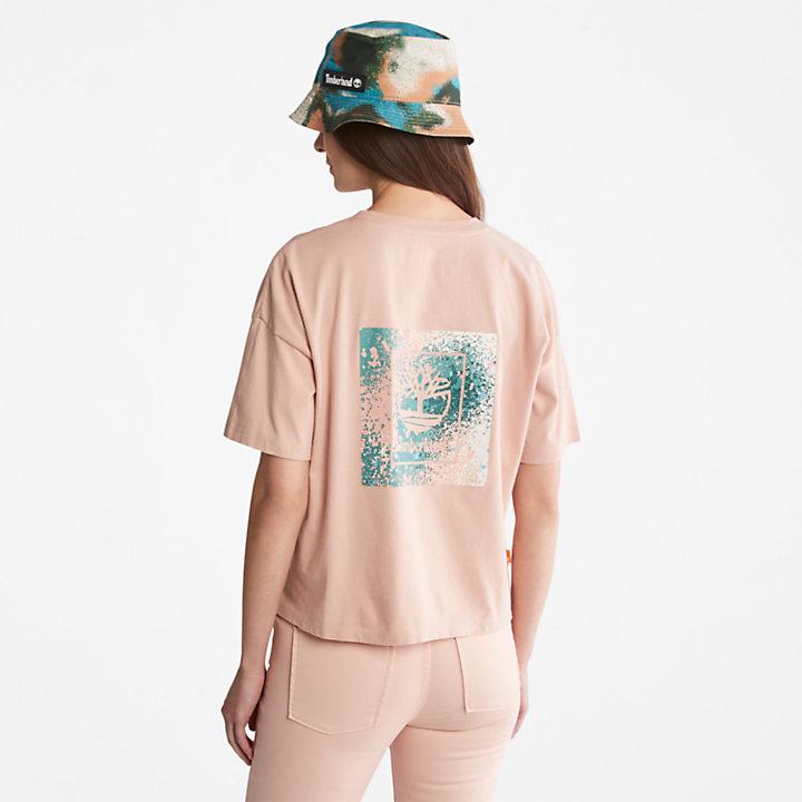 Back Graphic Logo T-Shirt for Women in Pink商品第2张图片规格展示