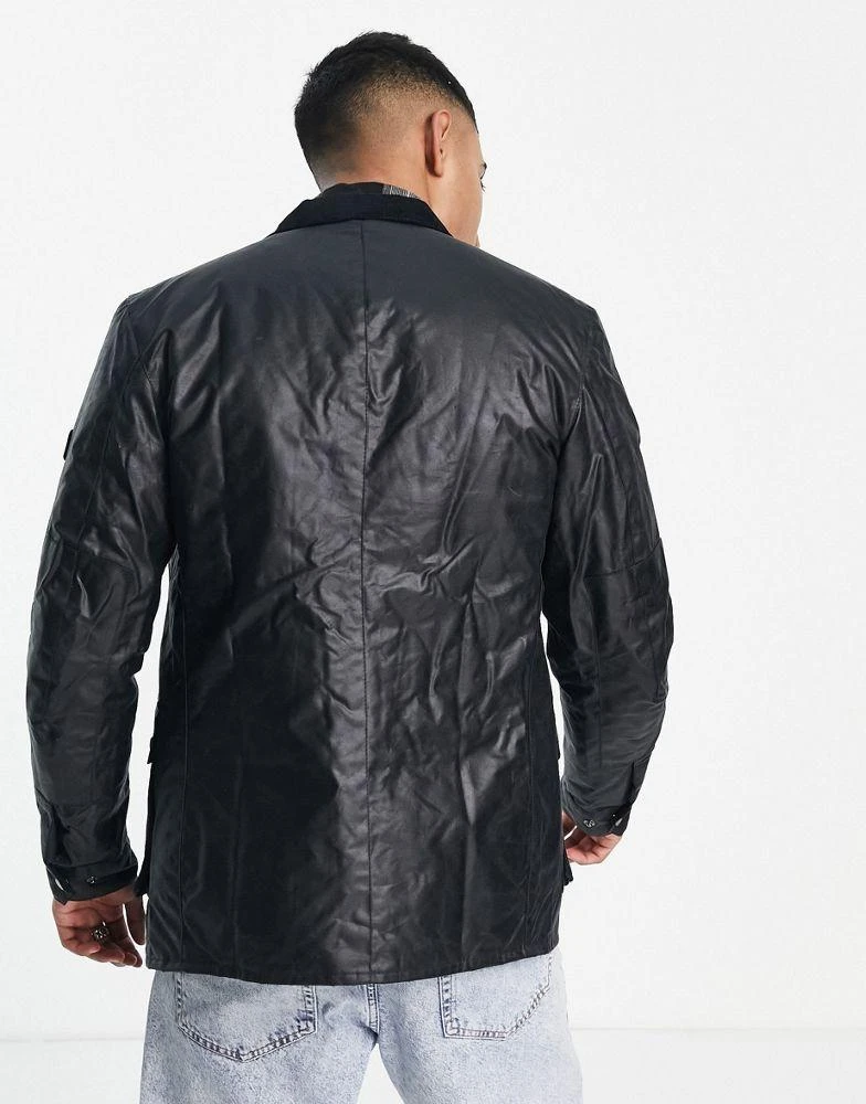 商品Barbour|Barbour International Duke slim fit wax jacket navy,价格¥1323,第2张图片详细描述