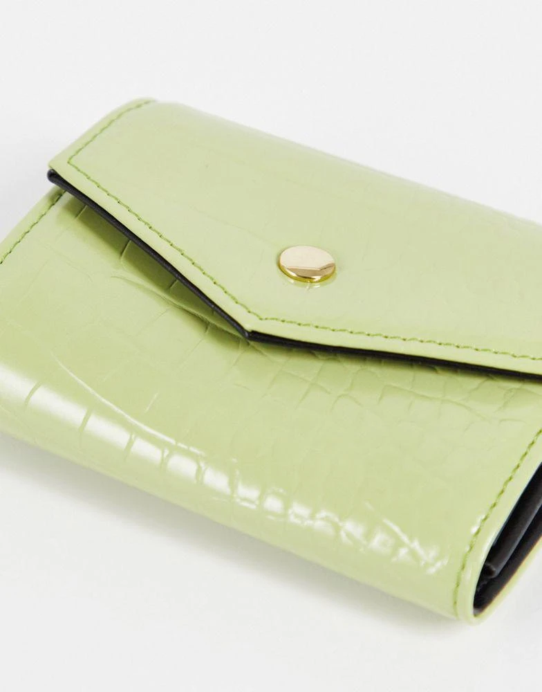 商品ASOS|ASOS DESIGN envelope purse in green croc,价格¥78,第3张图片详细描述