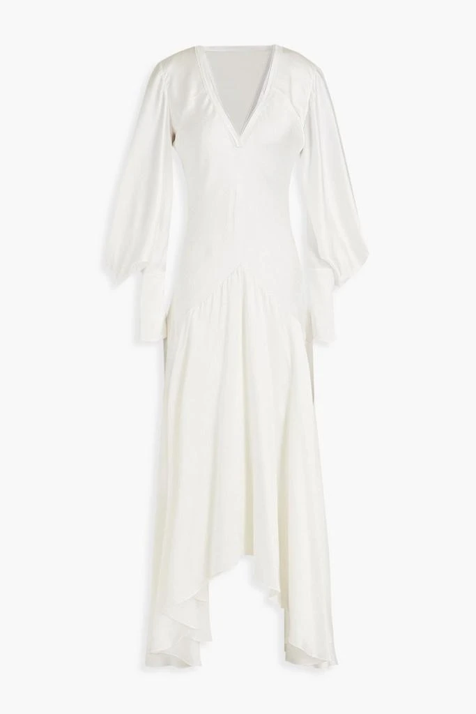 商品ROKSANDA|Gathered hammered silk-satin midi dress,价格¥2521,第3张图片详细描述