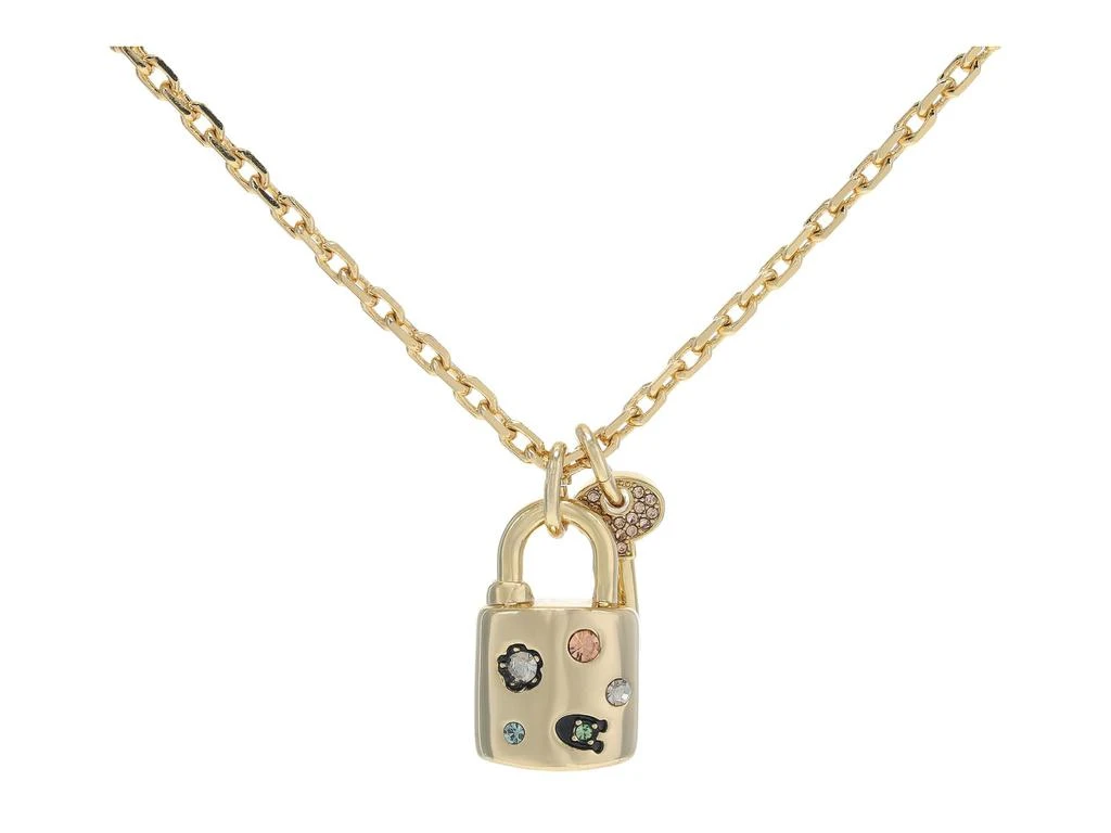 商品Coach|Signature Gem Padlock Pendant Necklace,价格¥942,第1张图片