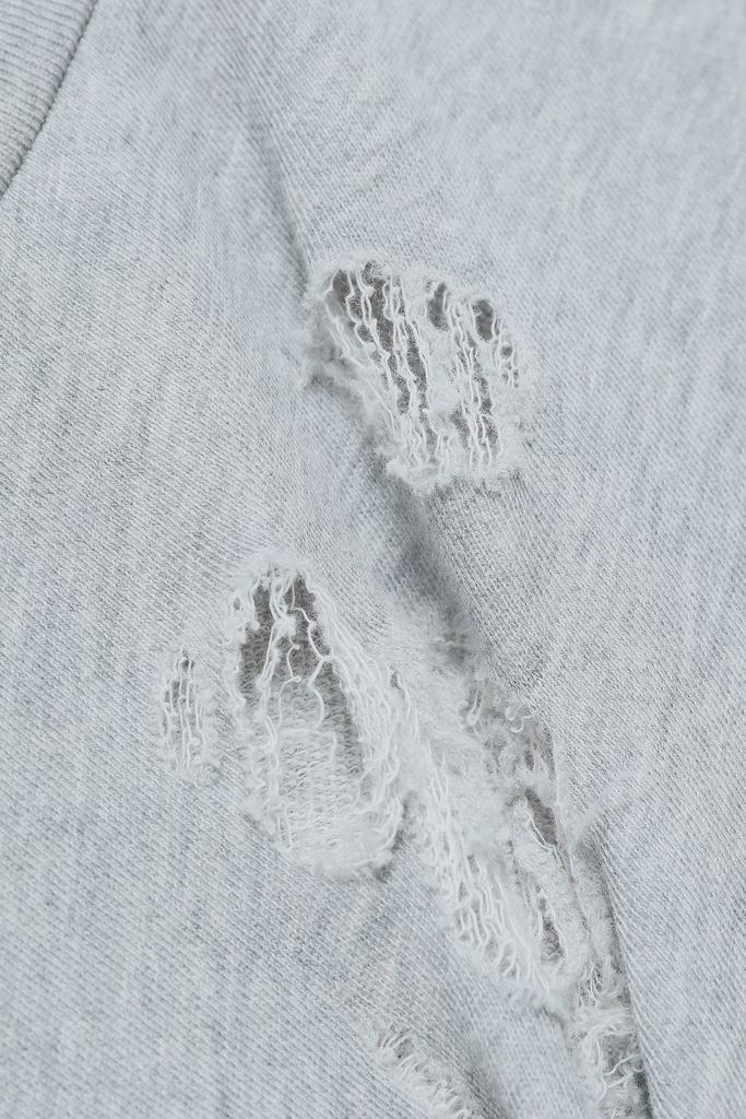 Uprile distressed French cotton-terry sweatshirt商品第4张图片规格展示
