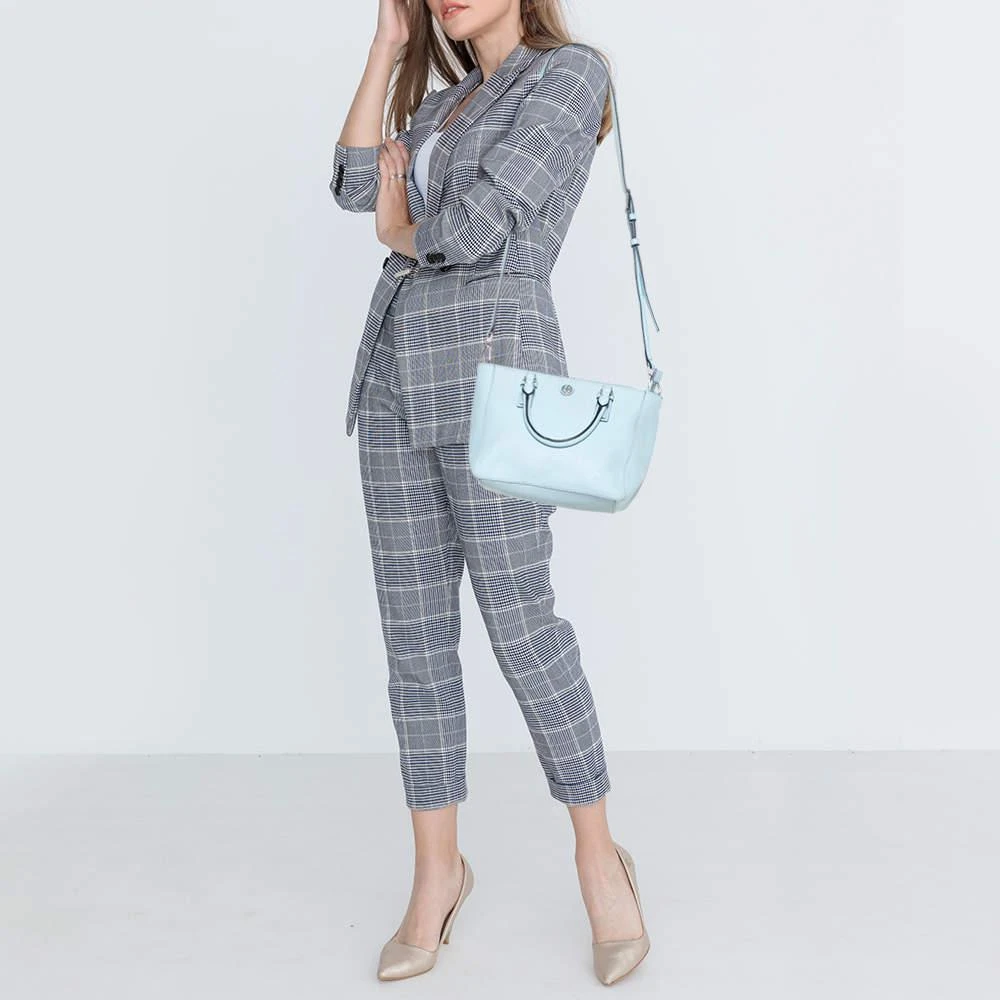 商品[二手商品] Tory Burch|Tory Burch Sky Blue Leather Mini Robinson Tote,价格¥768,第2张图片详细描述
