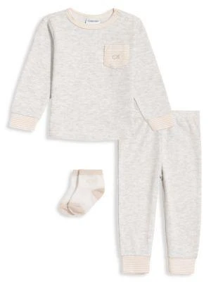 商品Calvin Klein|Baby Boy’s 3-Piece Shirt, Joggers & Socks Set,价格¥113,第1张图片