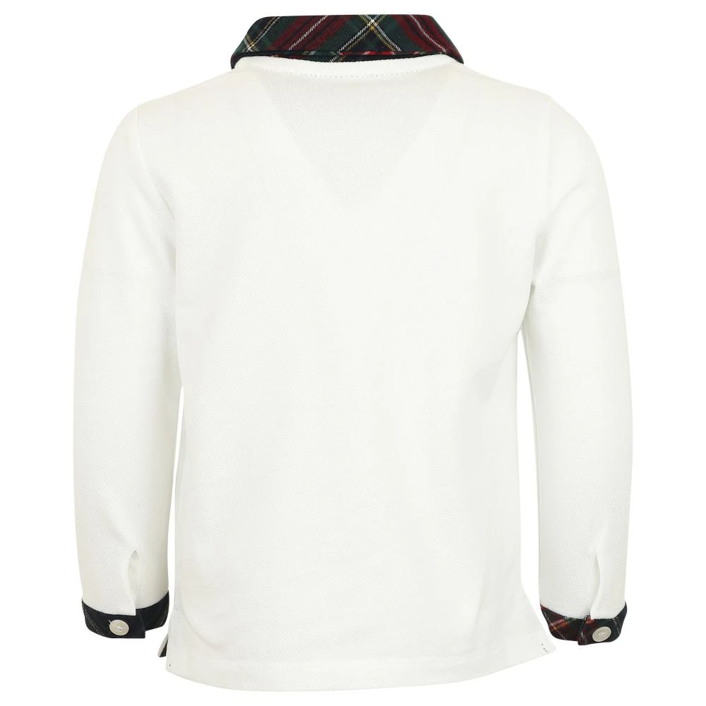 商品Patachou|White & Tartan Polo Shirt & Trousers Set,价格¥328,第3张图片详细描述