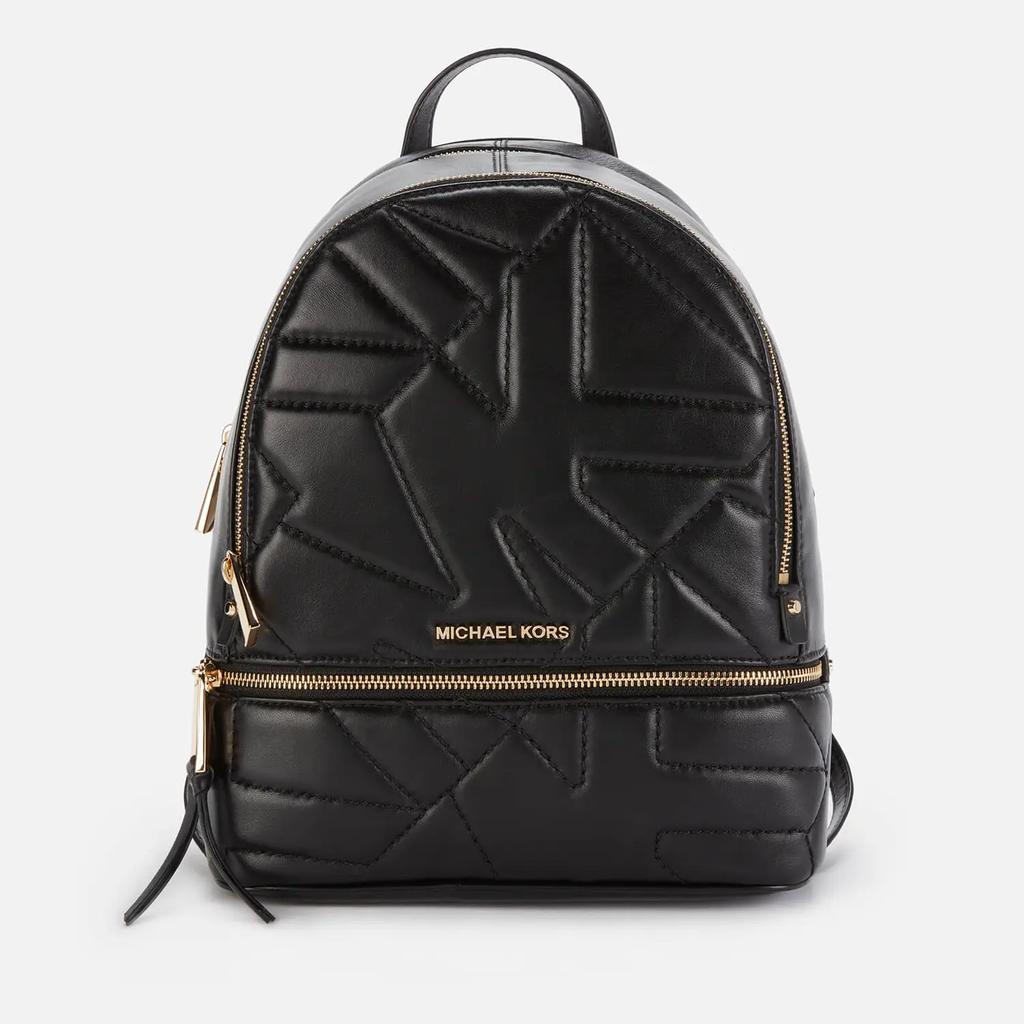 MICHAEL Michael Kors Women's Rhea Backpack Quilted Logo - Black商品第1张图片规格展示