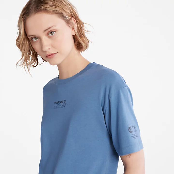 T-Shirt with Tencel™ x Refibra™ Technology for Women in Blue商品第6张图片规格展示