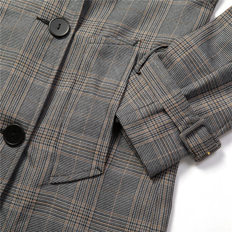 SANDRO 女士格纹聚酯纤维风衣 R130071P-HOUNDSTOOTH 商品