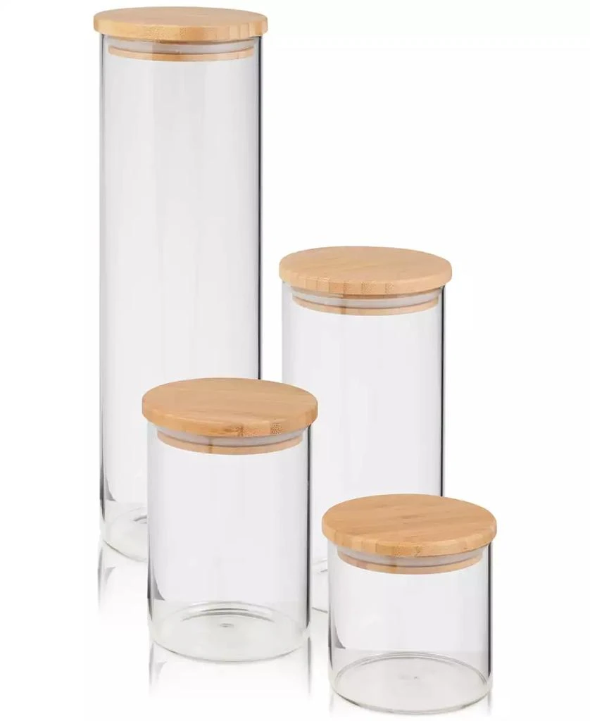 商品Honey Can Do|4-Pc. Glass & Bamboo Canister Set,价格¥508,第2张图片详细描述