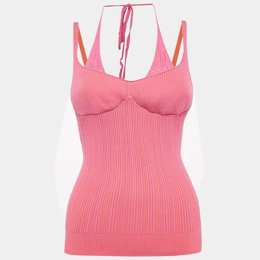 商品[二手商品] Jacquemus|Jacquemus Pink/Orange Rib Knit La Maille Valensole Tank Top S,价格¥1315,第1张图片