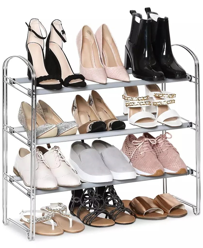 商品Seville Classics|3-Tier Expandable 24-Pair Non-Slip Metal Frame Shoe Storage Rack Organizer,价格¥386,第2张图片详细描述