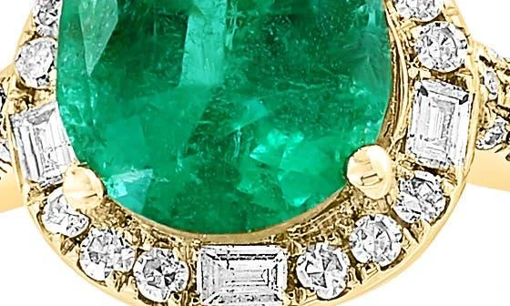 商品Effy|14K Yellow Gold, Diamond & Emerald Ring,价格¥10733,第4张图片详细描述