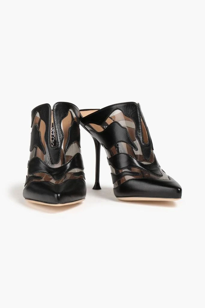 商品Sergio Rossi|Logo-appliquéd PVC and leather mules,价格¥1333,第4张图片详细描述