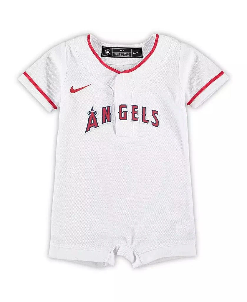 商品NIKE|Newborn and Infant Boys and Girls White Los Angeles Angels Official Jersey Romper,价格¥299,第1张图片