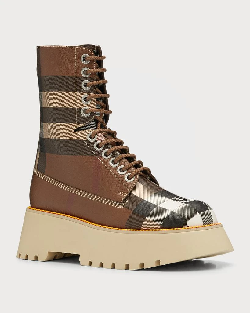 商品Burberry|Mason Check Platform Hiker Boots,价格¥3554,第3张图片详细描述