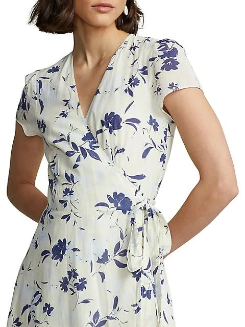 商品Ralph Lauren|Floral-Print Cotton Wrap Dress,价格¥739,第5张图片详细描述