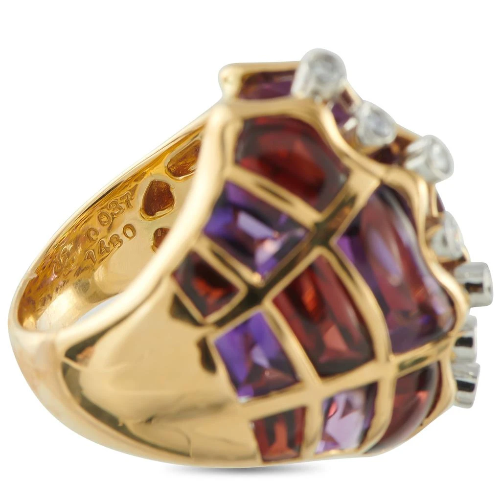 商品[二手商品] Luca Carati|18K Yellow Gold 0.25 ct Diamond Multi Gem Statement Ring LC04-100925,价格¥31216,第5张图片详细描述