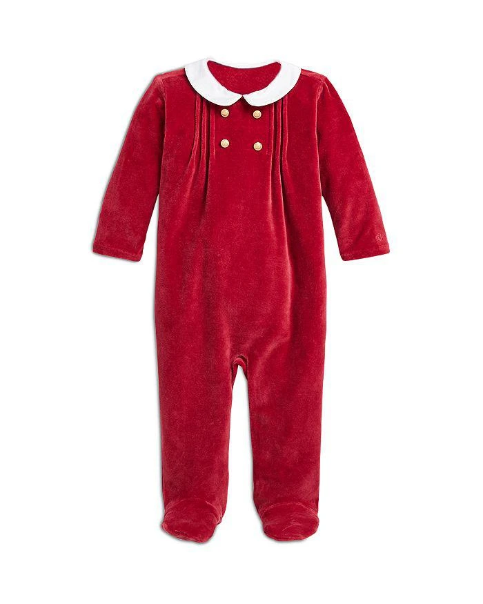 商品Ralph Lauren|Boys' Pintucked Velour Footie - Baby,价格¥696,第1张图片详细描述