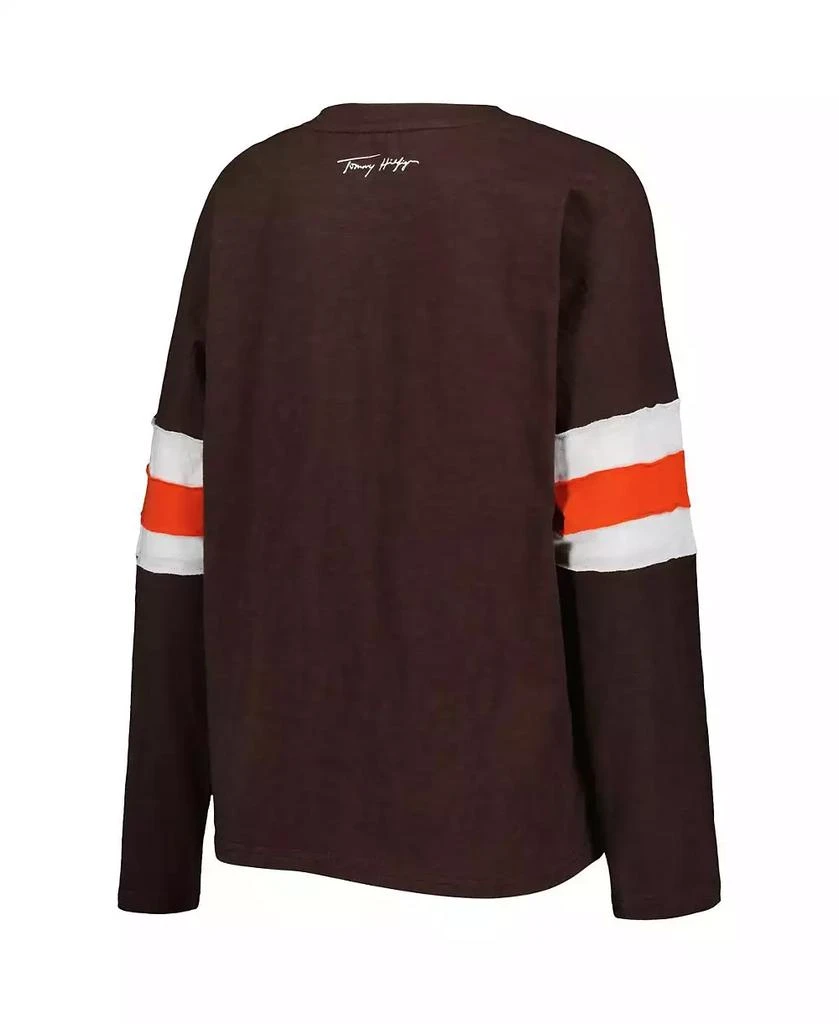 商品Tommy Hilfiger|Women's Brown Cleveland Browns Justine Long Sleeve Tunic T-shirt,价格¥579,第3张图片详细描述