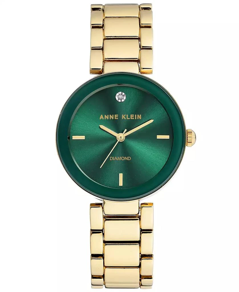 商品Anne Klein|女士镶钻金色钢带手表 32mm,价格¥569,第1张图片