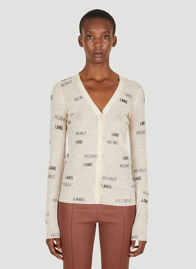 商品Helmut Lang|Logo Print Cardigan in Cream,价格¥2806,第1张图片