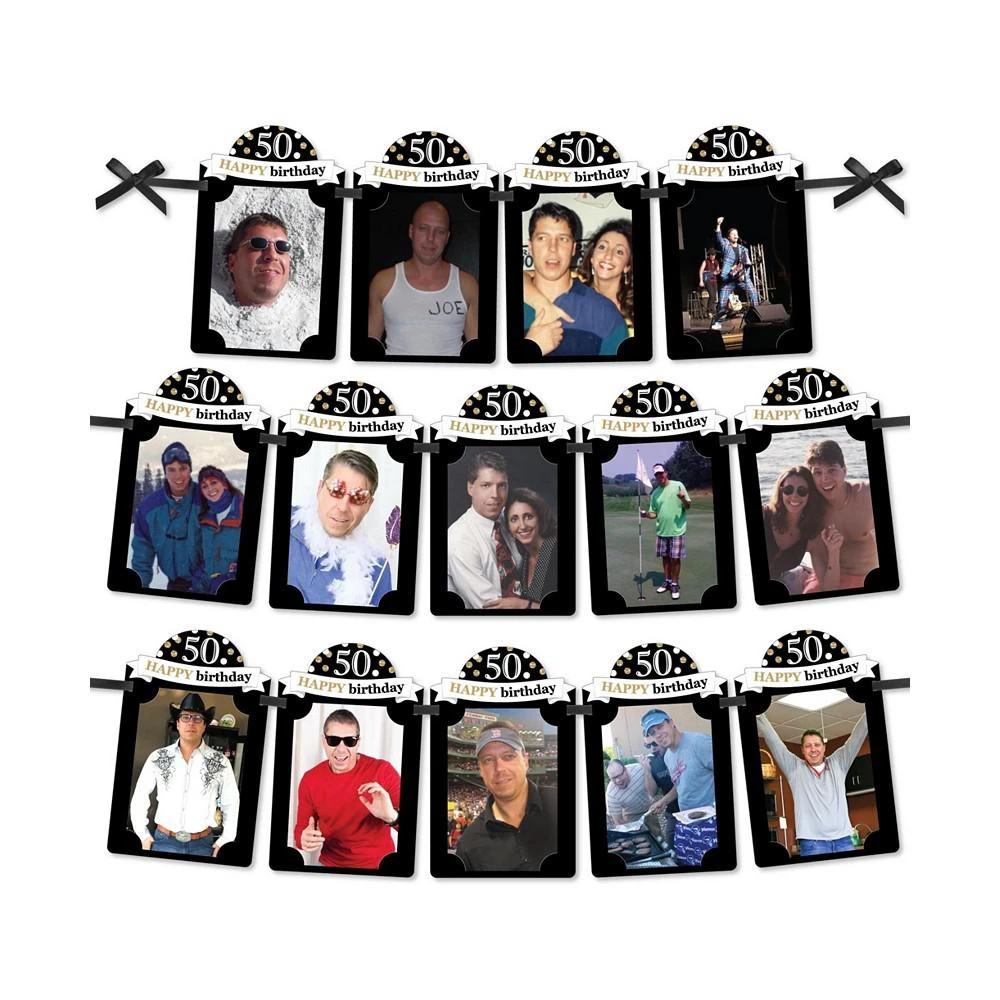 商品Big Dot of Happiness|Adult 50th Birthday - Gold - DIY Party Decor - Picture Display - Photo Banner,价格¥119,第1张图片