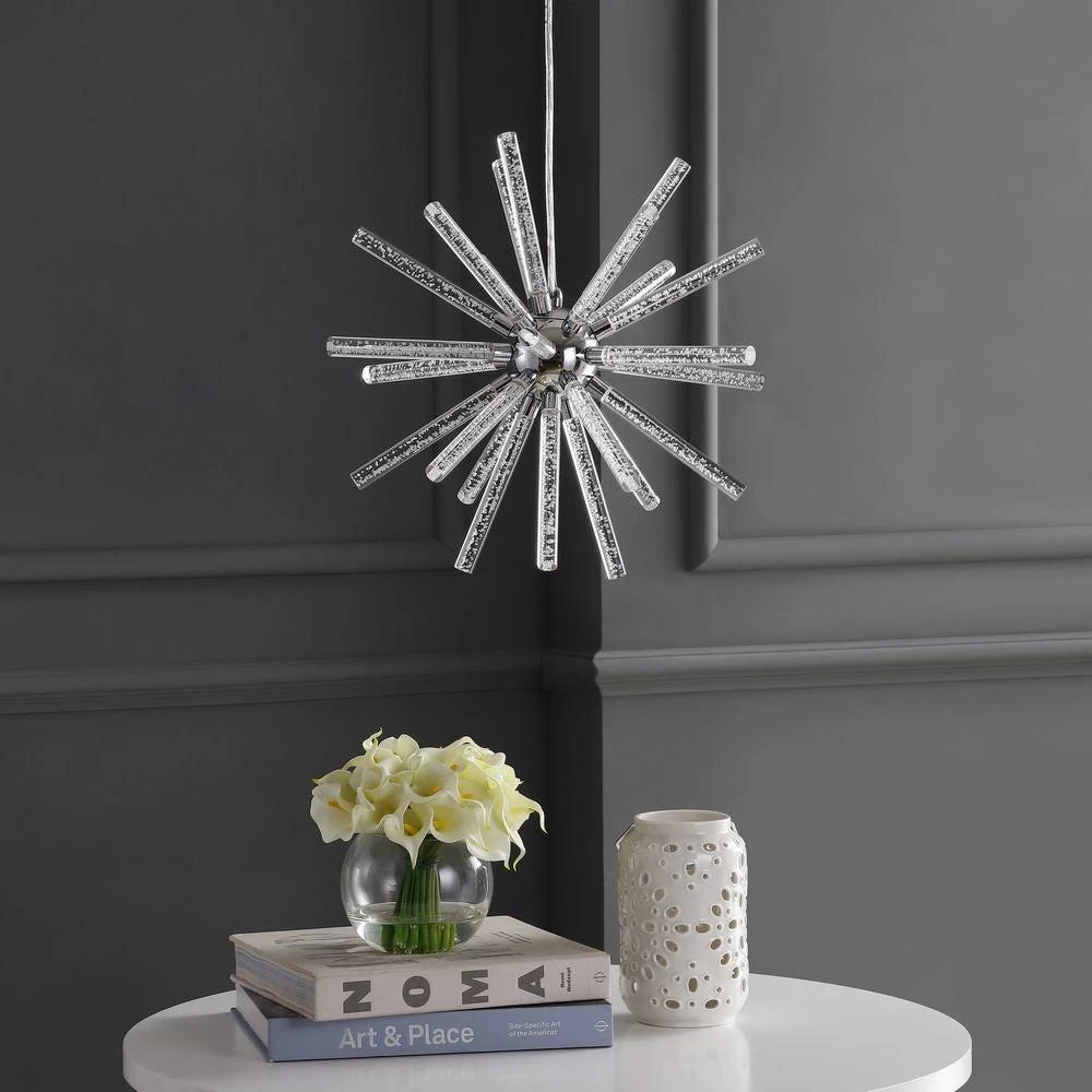 商品JONATHAN Y|Soyuz 19.5" Adjustable Integrated LED Starburst Metal/Acrylic Pendant,价格¥2167,第5张图片详细描述
