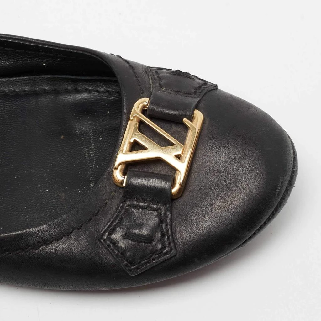 Louis Vuitton Black Leather Oxford Ballet Flats Size 38.5 商品