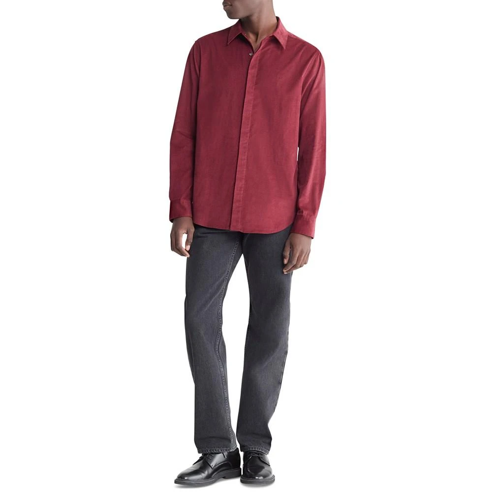 商品Calvin Klein|Men's Regular-Fit Solid Button-Down Corduroy Shirt,价格¥96,第4张图片详细描述