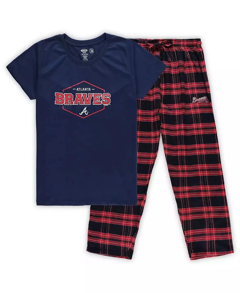 商品Concepts Sport|Women's Navy, Red Atlanta Braves Plus Size Badge Sleep Set,价格¥449,第1张图片