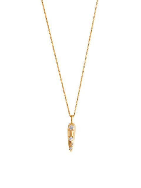 商品Missoma|18K-Yellow-Gold Vermeil & Cubic Zirconia Small Claw Pendant Necklace,价格¥1161,第1张图片