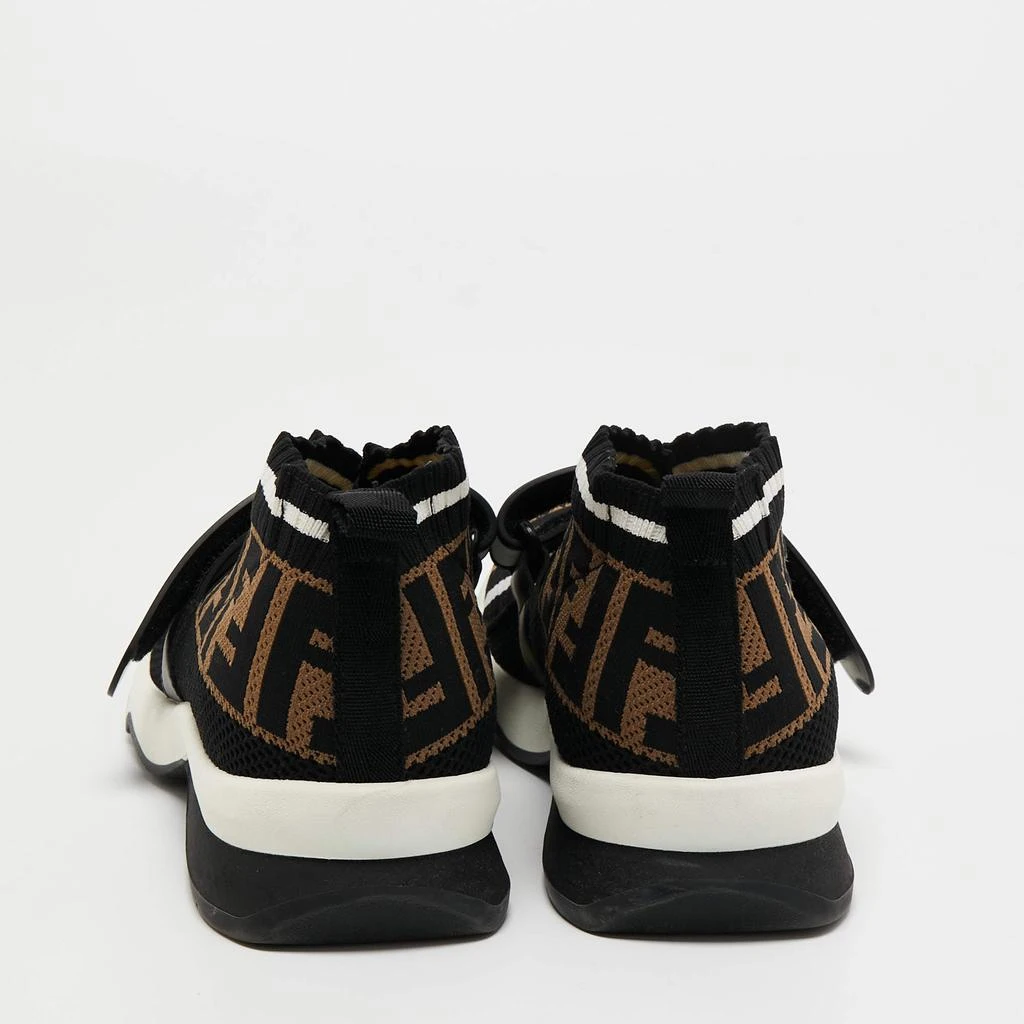 商品[二手商品] Fendi|Fendi Black/Tobacco Zucca Knit Fabric Rockoko Sneakers Size 37,价格¥4425,第5张图片详细描述