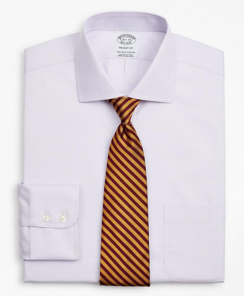 商品Brooks Brothers|Stretch Regent Regular-Fit Dress Shirt, Non-Iron Twill English Collar Micro-Check,价格¥375-¥525,第1张图片