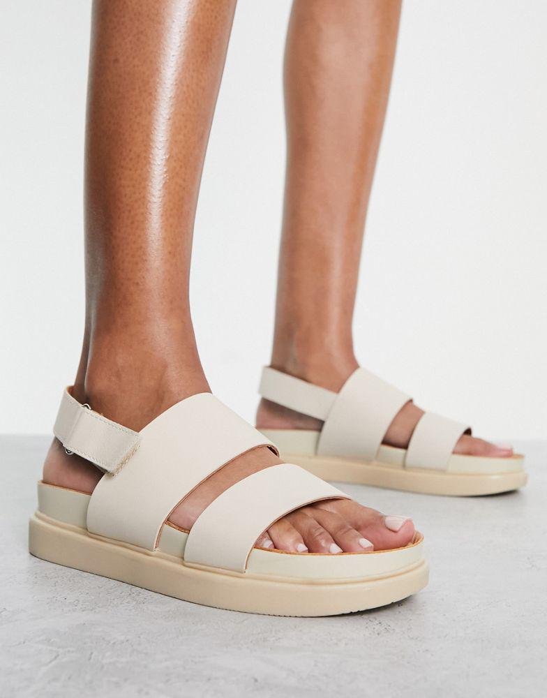 Vagabond Erin flat sandals in off white leather商品第1张图片规格展示