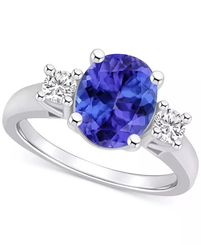 商品Macy's|Tanzanite (2-3/4 ct. t.w.) & Diamond (1/3 ct. t.w.) Oval Ring in 14k Gold,价格¥63248,第1张图片