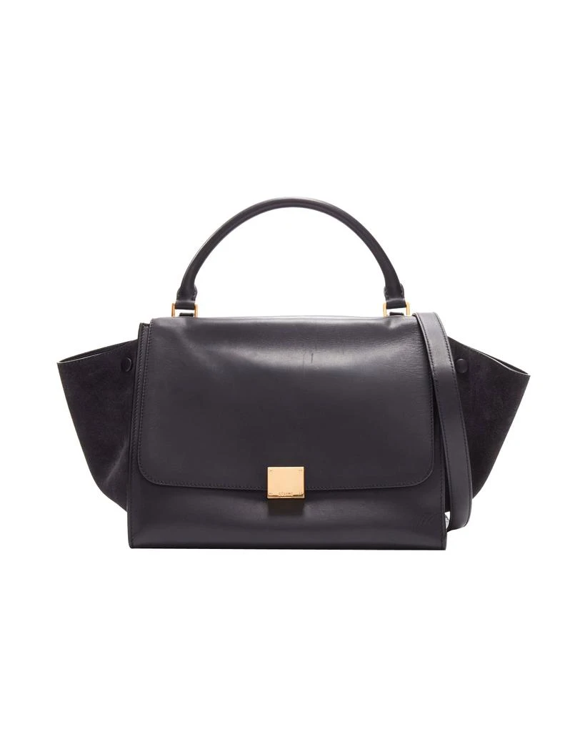 商品[二手商品] Celine|CELINE Trapeze black soft suede leather panels GHW satchel tote bag,价格¥9136,第1张图片