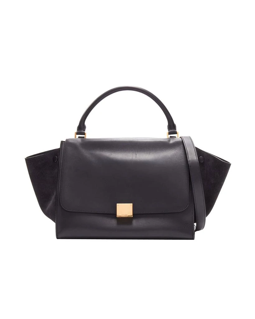 商品[二手商品] Celine|CELINE Trapeze black soft suede leather panels GHW satchel tote bag,价格¥8858,第1张图片